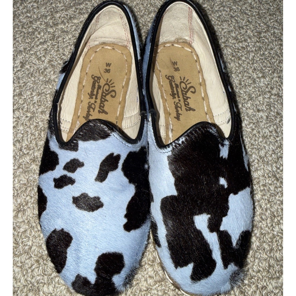 SABAH The Bolo Blue And Black Cow Print Loafer Size 36 (5.5) El Paso Texas‎